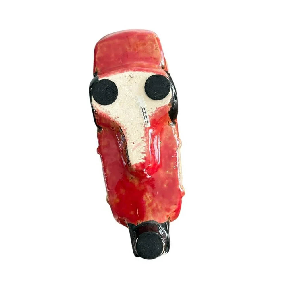 Ceramic Card Mail Holder Trailer Camper‎ Red White Quirky Whimsical Fun Decor